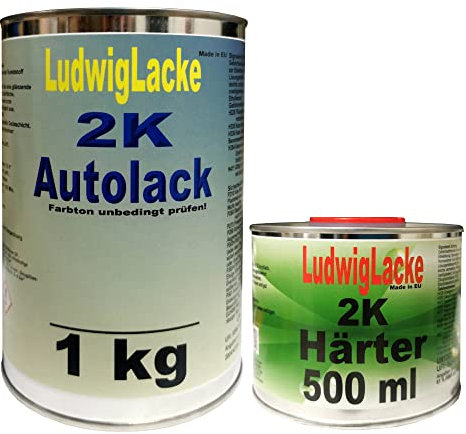 RAL 3000 Kit de peinture pour voiture carrosserie et plastique satiné 1,5 kg avec durcisseur 0,5 l