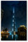 Postereck - 2517 - Burj Khalifa, Wolkenkratzer Dubai Gebäude Nacht - Wandposter Fotoposter Bilder Wandbild Wandbilder - Leinwand - 60,0 cm x 40,0 cm