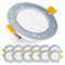 EMOS Exclusive Einbaustrahler LED Spots 230V, 5W, 500lm, 3000K warmweiß | Set mit 12 Downlight LED Spots Badezimmer etc., wasserdicht IP54 | LED Einbaustrahler 230V, rund Ø 95mm, ultra flach, silber