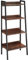 tectake® Leiterregal mit 4/5 Ebenen, schmales Regal, Standregal, Nischenregal, Möbel für Arbeitszimmer, Badezimmer Regal, Bücherregal Wand, 57,5 x 34 x 138 cm - Industrial Dunkelbraun