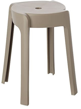 Inbagno Sgabello Bagno Multiuso Alta Resistenza, H 47 x d 32 cm, Tortora in plastica