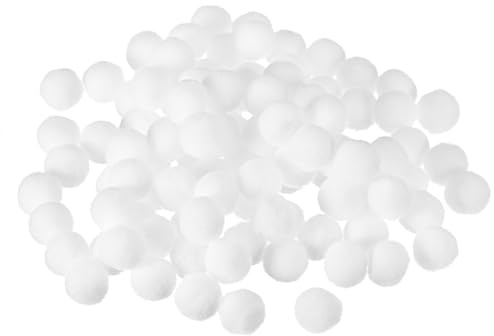 sourcing map 100 Stück Filzkugeln Bunt Filzstoff Perlen Set, 1.5cm Filzkugeln Pompons Filz Pom Poms zum Basteln Filzbälle für DIY Kreative Handgefertigt Dekorationen Geschenk, Weiß