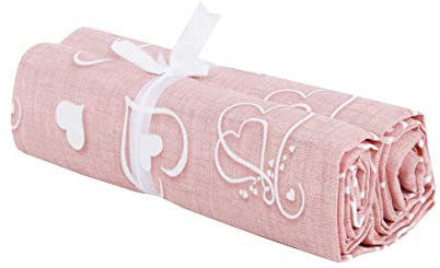 SaRani Telo Arredo Copritutto GranFoulard Cotone Copriletto Copridivano Cuori Rosa (Rosa)