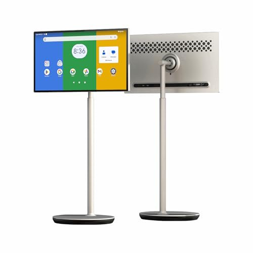 GTUOXIES 32 Inch Smart Touch Screen Monitor UHD 3840x2160, 90 Degree Swivel, Full Movement, Audio and Video Sync, Full Native System, Stereo Speaker, Lifter, Elegant Base, Remote Control