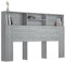 Gecheer Headboard Built in Cabinets, Bedroom Display Shelf, Bedside Cabinet with Headboard, Wooden Storage Backboard Bed Accessory Grey Sonoma 160x19x103.5 cm