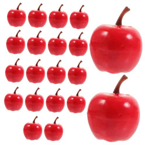 LIFKOME 20st Simulierter Kleiner Fruchtmodellsatz Kleine Rote Äpfel Fruchtmodell Prop Modell Mit Gefälschten Äpfeln Gefälschte Fruchtmodelle Mini-äpfel-Ornament Schaum Zubehör Künstlich