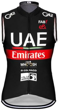 2023 Hombres National Pro Team UAE Ciclismo Chaleco Cortaviento,Cortaviento Bicicletas Chaleco Cortaviento MTB Ropa sin mangas (XL)