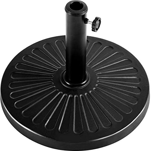 Yaheetech - Pie de sombrilla Redondo, diámetro 44 x 32 cm, Base de sombrilla de 10 kg, Resina, Aspecto metálico, Estilo Vintage, para terraza, Piscina, Patio, jardín, Restaurante, Color Negro