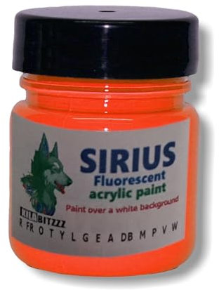 ZUPERPAINT Sirius - Pintura acrílica fluorescente de, 14 colores (rojo fuego, 30 ml)