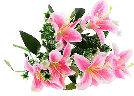 NESTINGHO Künstliche Lilie Falsche Lilie Hochzeitsblume Plastikgrün Falscher Blumenstrauß Künstliches Grün Plastikpflanze Lebensechte Künstliche Pflanze Künstliche