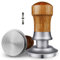 ceelatti Tamper 58mm, 30lbs Druckregulierend Calibrated Espresso Tamper, Federbelastet Anpressdruck Kaffee Tamper für Barista Zubehör 58mm Siebträger, Walnuss Holzgriff, 304 Edelstahl Basis, Silber