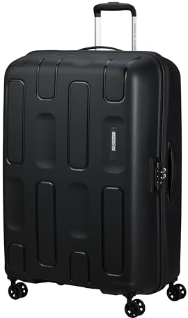 American Tourister Ellipso - Hartschalenkoffer 79 cm Groß - Trolley Koffer mit 4 Rollen, TSA-Schloss, Leicht - 104 L - Schwarz (Black)