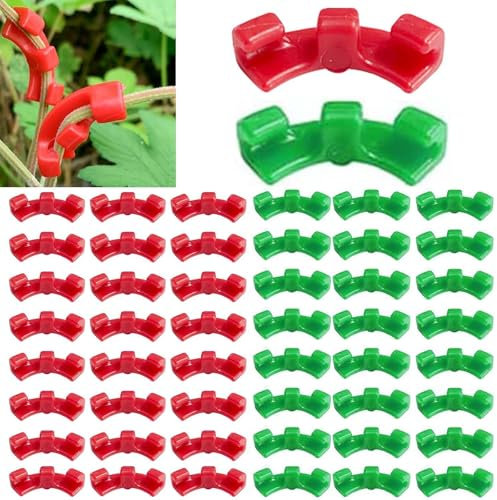 VIDSTW 100 Stück Pflanzenbieger, Pflanzen Clips Bieger 90°Pflanzen Bieger Clips, Pflanzenclips Bieger Klein und Leicht, für Leiten Sie die Wachstumsrichtung der Pflanze (Rot + Grün)