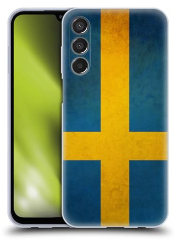 Head Case Designs Sweden Swedish Sverige Flag Vintage Fahnen Soft Gel Handyhülle Hülle kompatibel mit Samsung Galaxy M15/F15 5G