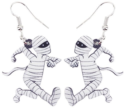 TIZURO Halloween Acryl Niedlich Sarg Mumie Ohrringe Lustig Cartoon Gespenstisch Totenkopf Baumeln Neuheit Schmuck Für Damen Mädchen Kostüm Charms Geschenke