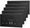 5 Pack CNBINGO Double Switched Power Socket with 2 USB-A Charging Ports (2.1A Output), Electric Power Socket 2 Gang 13 Amp, Black Double Wall Outlet
