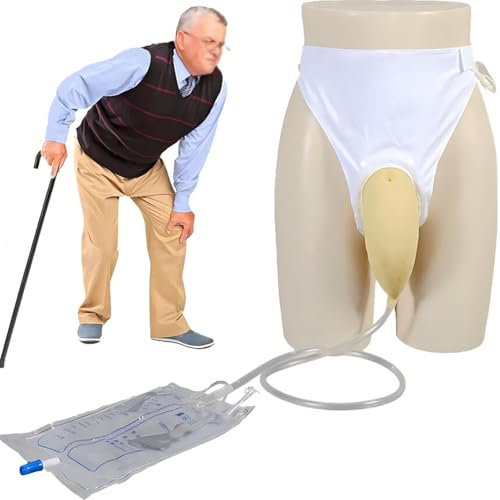 BEOTAY Urinbeutel Bei Inkontinenz 1000 Ml,Silikon Urinsammler,Urinbeutel Für Unterwegs Auslaufsicherer,Urindrainagebeutel Einstellbar,Urinflaschen Für Männer,Für Reise Patienten