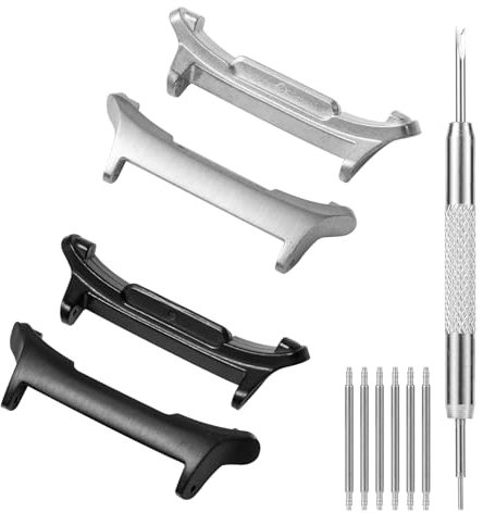 4pz Connettore per Samsung Galaxy Watch Ultra 47mm, Acciaio Inossidabile 22mm Adattatore per Cinturino Orologio Accessori per Galaxy Watch Ultra (Argento+Nero)