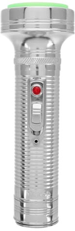 Angoily Lampe Torche Rétro Vintage Années 70 En Métal Aluminium Robuste, Style Ancien Vert Bordure, Portable Pour Usage Champêtre Et Décoration, Sans Pile, 2 Piles Taille