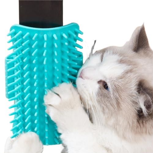 Massageecke für Katzen,Katze Liebt Eckbürste,Massage Ecke Katze Bürste,Weicher Katzen Bürste,Self Groomer für Katzen,Katzenbürste Wand Ecke,Zum Massagen Kitzeln Fell Entfernen