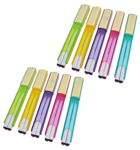 Kugelschreiber in 2 Farben, mit kleiner Haftnotiz, blaue Rötungen, Kugelschreiber, Büro, Schreiben, reibungsloses Schreiben, 10 Stück
