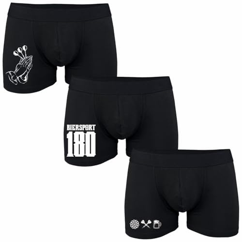 Spaß Kostet Boxershorts 3er Pack Stück Darts Motive Darter Geschenk Nikolaus Vatertag Shorts