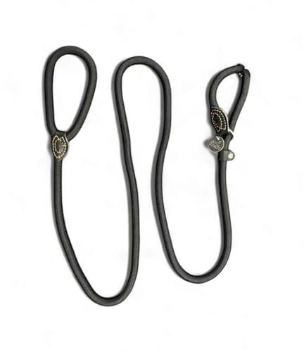 Tail Trek Professional Dog Training Slip Lead | Soft Nylon Figure-8 Design | UK Made (Black, 1.5m/5ft)