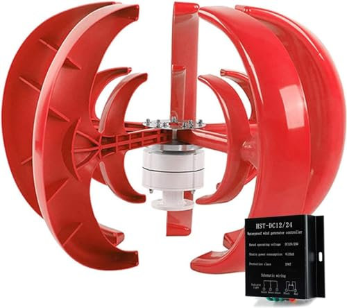 XINRISHENG 220V, Generador de turbina eólica de Eje Vertical de 5 Palas y 3000 W, con Controlador, generador de imanes permanentes de CA trifásico Kit de turbina eólica