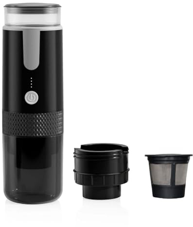 Kueohse Portable Espresso Maker, Electric Travel Coffee Machine for Travel Camping Fit Coffee Powder & Coffee Capsule