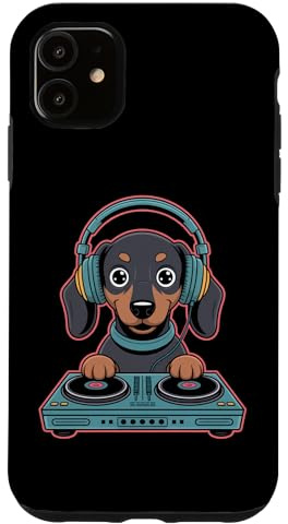 Dj Animale Con Cuffie Cane Su Console Custodia per iPhone 11