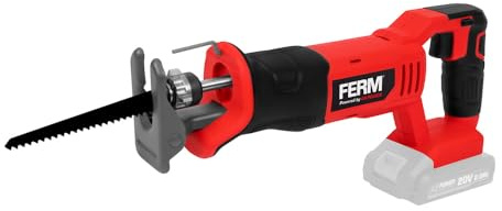 FERM AX-Power Akku-Säbelsäge 20 V – Inklusive 3 Sägeblätter, Schnellwechselsystem, ohne Akku und Ladegerät – Kompatibel mit FX-Power Plattform – Kabellose Astsäge