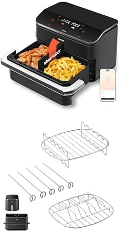 COSORI Heißluftfritteuse 2 Kammern, Dual Blaze TwinFry 10L Airfryer und COSORI Heißluftfritteuse Zubehör, dreiteiliges Zubehörset