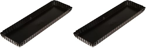 IBILI 823036 - Molde rectangular antiadherente Fondo móvil Moka 36 x 13 cm (Paquete de 2)