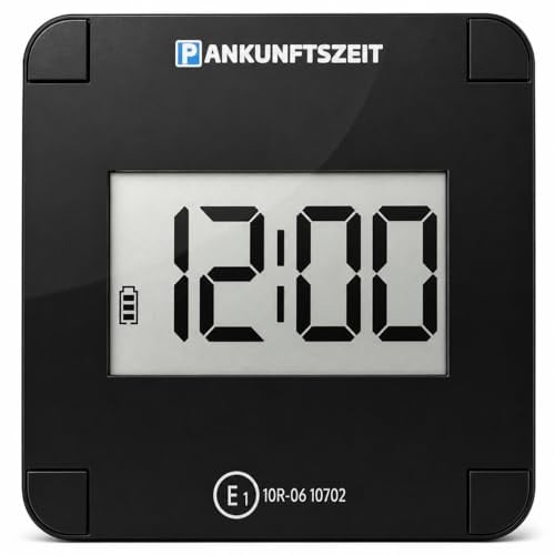 parkzeit-Elektronische Parkscheibe, 4 Jahre Batterielaufzeit, KBA-Zulassung | Legal in ganz Deutschland. Mit AA-Batterie, Nachtparkmodus, Auto-Sommer-/Winterzeit & abnehmbarer Einheit für Akkuwechsel.