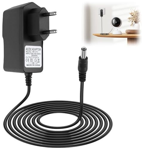 12V 1A Adaptador de Corriente, Fuente de Alimentación AC 100-240V con Conector DC 5,5 x 2,1 mm, Fuente 12W Reemplazo para Tira LED, Cámara CCTV, Router, TV Box, Altavoz, Dispositivos Smart Home