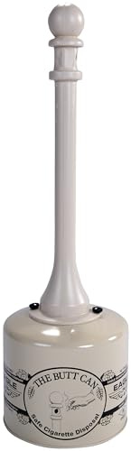 Eagle 1205BEI Galvanized Steel Cigarette Butt Receptacle, 5 gallon Capacity, 40 Height, 12 Diameter, Beige, 12 od x 40 h