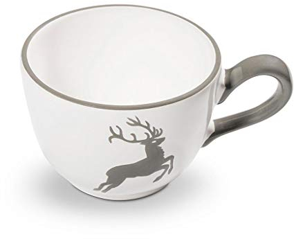 GMUNDNER KERAMIK Kaffeetasse, Volumen: 190 ml, Grauer Hirsch, handgemachte Keramik aus Österreich