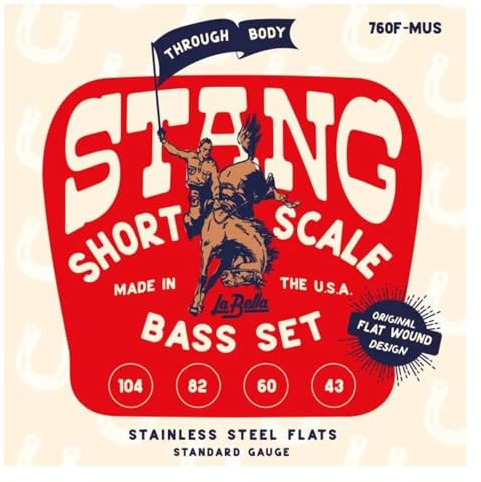 La Bella 760F-MUS Stainless Steel Flat Wound Bass Strings - Light .043-.104