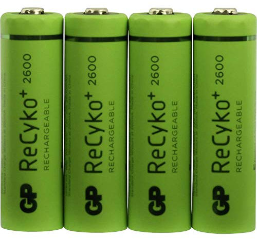 GP Battery NiMH Rechargeable Batteries AA Nickel Metall-Hydrid 2600mAh 1.2V Wiederaufladbare Batterie, 120270AAHCBC4