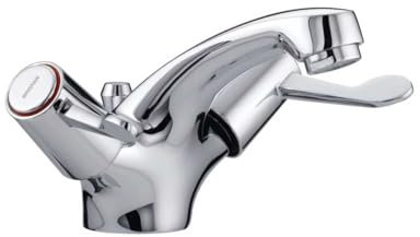 Bristan Value Lever Chrome Mono Basin Mixer Tap with Pop Up Waste and Ceramic Disc Valves - VAL2-BAS-C-CD