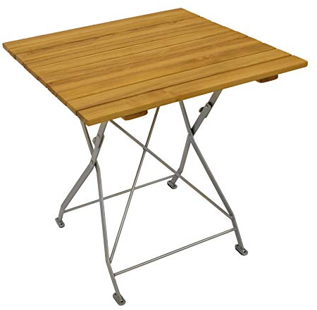 DEGAMO Klapptisch Bad Tölz 70x70cm, Stahl verzinkt + Robinienholz