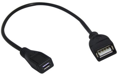 YCS Basics 9 Inch USB 2.0 A female to Micro B Female Extension Cable