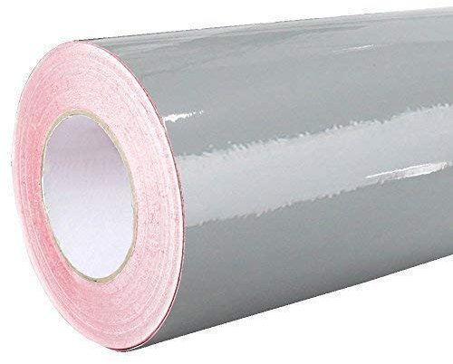 4,75€/m² Rapid Teck Glanz Folie - 071 Grau - Klebefolie - 5m x 63cm - Plotterfolie- Folie Selbstklebend - Auch als Moebelfolie - Klebefolie