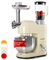 Klarstein Knetmaschine Küchenmaschine mit Fleischwolf, 1800W Teigmaschine Klein, 6 Stufen, Schneebesen Rühr- & Knethaken, Planetenrührwerk, Rührmaschine mit Mixer