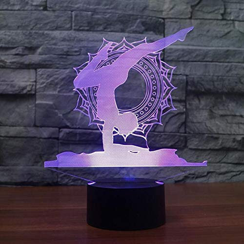 Kreative 3D Yoga Nacht Licht Lampe USB Power 7 Farben Amazing Optical Illusion 3D LED Lampe Formen Kinder Schlafzimmer Geburtstag Weihnachten Geschenke