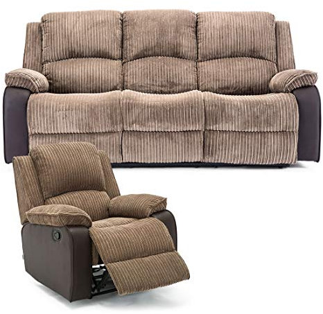 More4Homes Postana Manual Recliner Bonded Leather 1+3 Seater Sofa Set