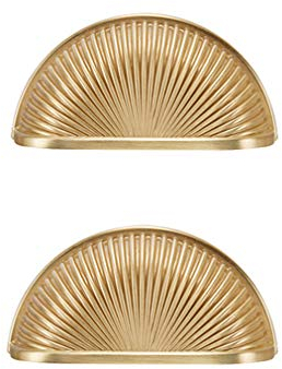 Schrank Knöpfe Goldene Muschel Griffe Zinklegierung Möbelknopf für Küche Schränke Schranktür Knöpfe Schublade Zieht Haus Dekoration Möbelgriffe Einloch / 76 mm 2 pcs