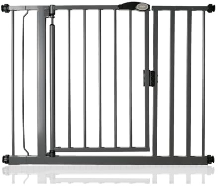Bettacare Auto Close Stair Gate, 96.6cm - 103.6cm, Slate Grey, Pressure Fit Safety Gate, Baby Gate, Safety Barrier for Doors Hallways and Spaces, Easy Installation