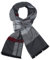 Soul Young Herren Herbst Baumwolle kariert Schal- Winter Jungen Warm Lange Scarf mit Luxuriöse eschenkbox(Grau Rot Streifen)
