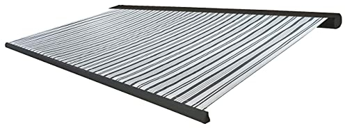 Mendler Ersatz-Bezug für Markise T124, Vollkassette Ersatzbezug Sonnenschutz 5x3m - Polyester grau-weiß